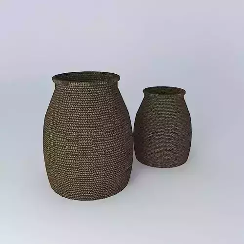 two wicker baskets