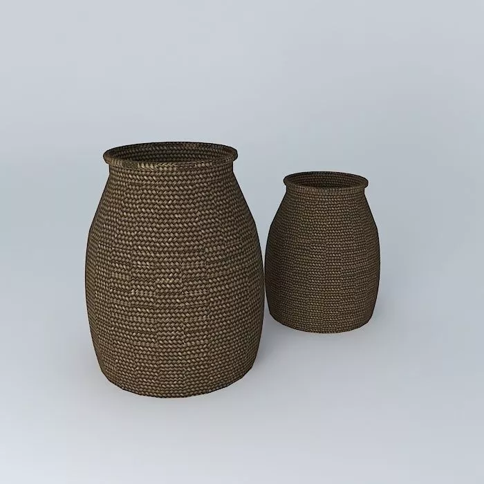 two wicker baskets Free 3D model