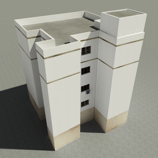 Building apartment in barcelona Low-poly 3D model_2