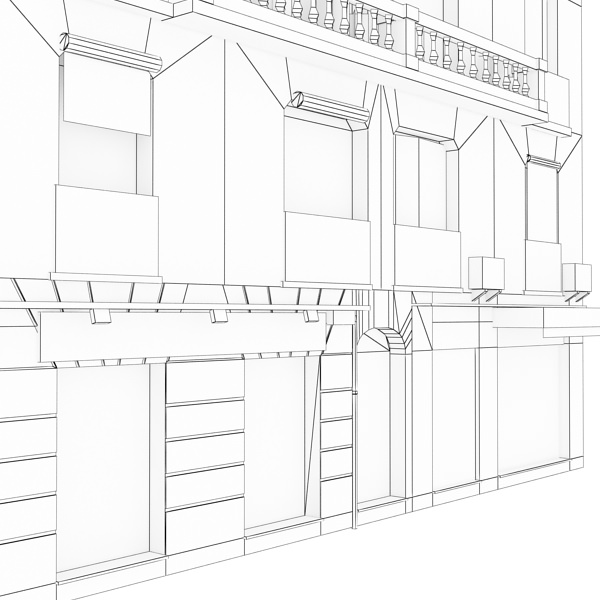 Building apartment in barcelona Low-poly 3D model_14