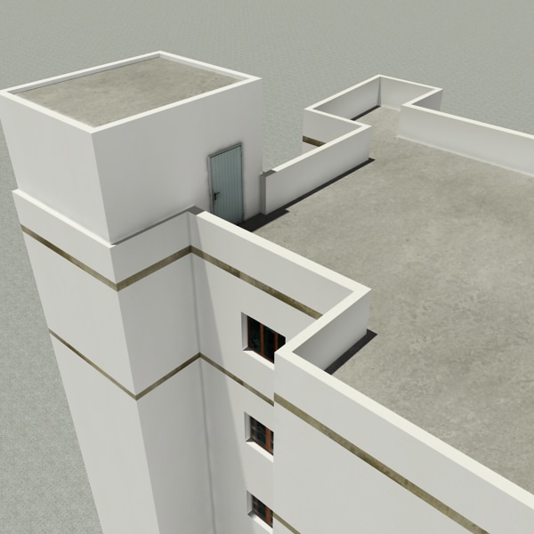 Building apartment in barcelona Low-poly 3D model_9