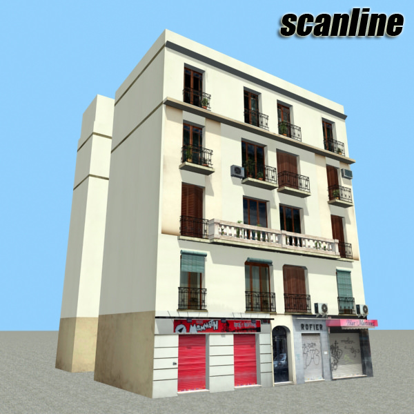 Building apartment in barcelona Low-poly 3D model_8
