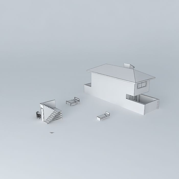 alexandreorkut house with stairs Free 3D model_3