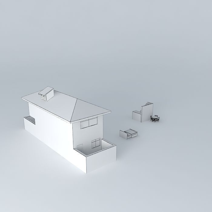 alexandreorkut house with stairs Free 3D model_4