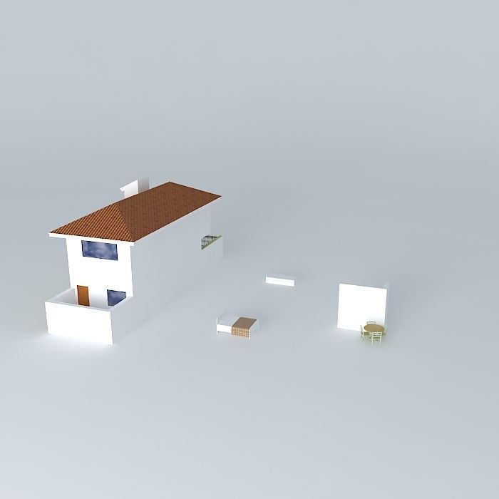 alexandreorkut house with stairs Free 3D model_1