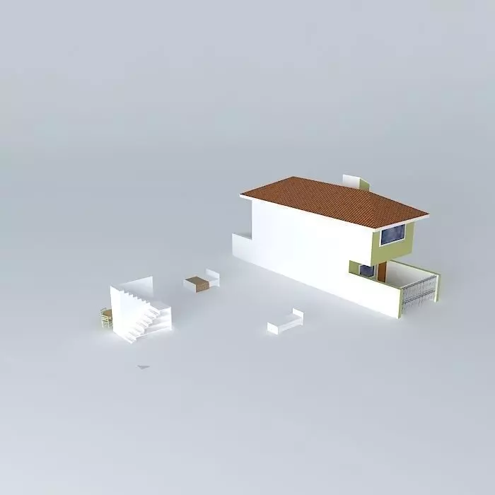 alexandreorkut house with stairs Free 3D model_0