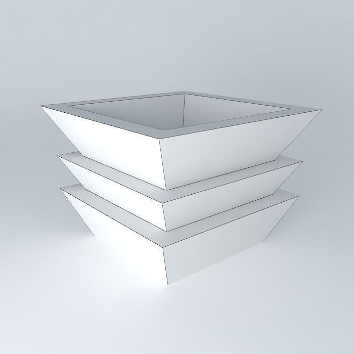 three wooden boxes Free 3D model_3