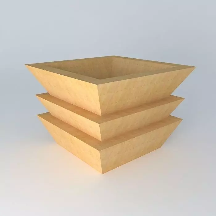 three wooden boxes Free 3D model_0