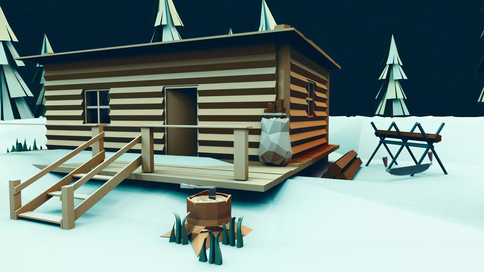 Low Poly Forest Pack Low-poly 3D model