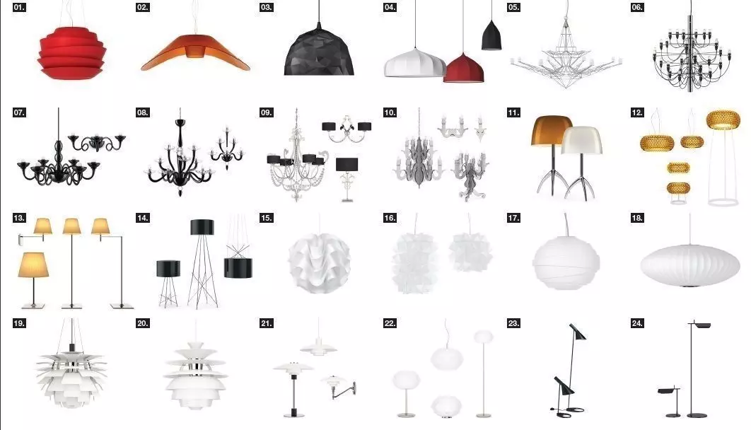 Collection Of lights and Table Lamp 24 model 3D model_0