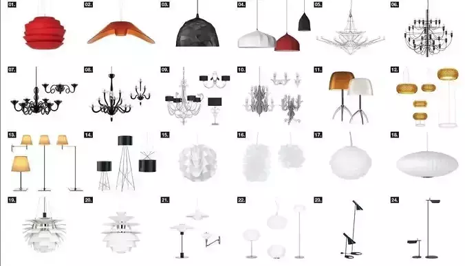 Collection Of lights and Table Lamp 24 model