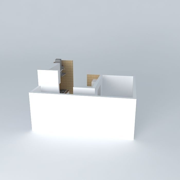 luorkut apartment with kitchen and living room Free 3D model_1