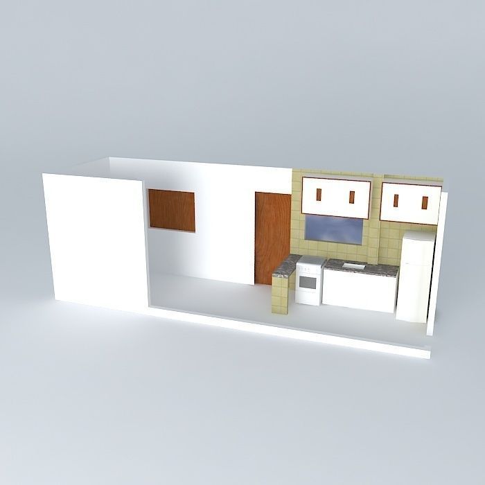 Bikinis building with two windows Free 3D model_1