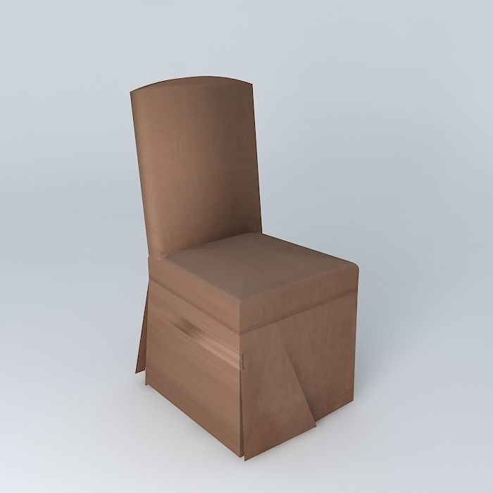 Linen chair cover taupe ALICE Maisons du monde 3D model ...
