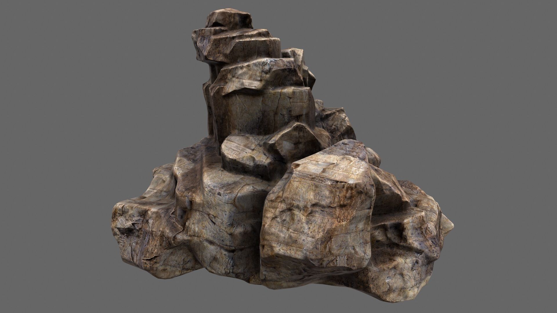 mountain rock formation Low-poly 3D model_6