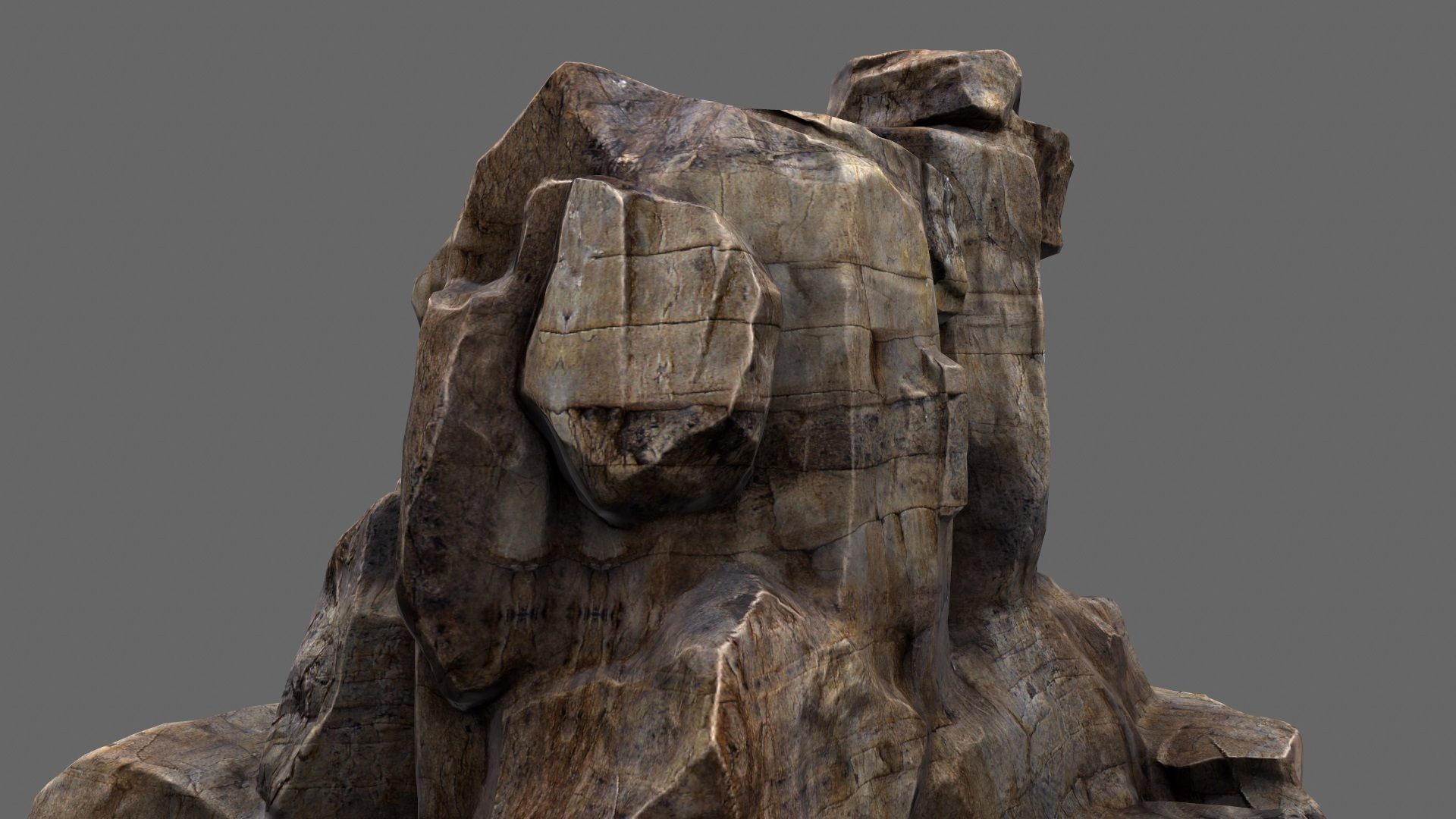 mountain rock formation Low-poly 3D model_14