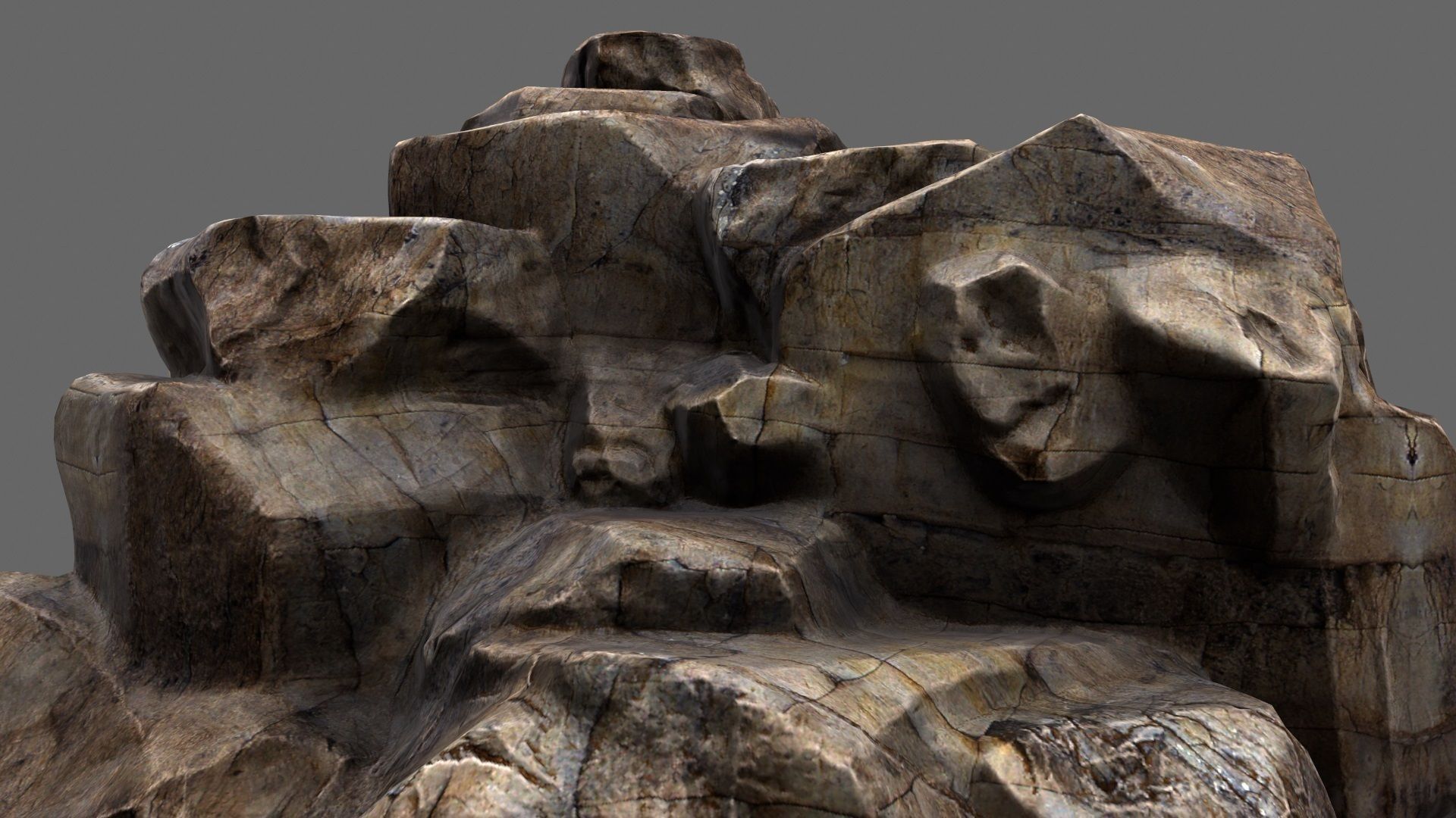 mountain rock formation Low-poly 3D model_3