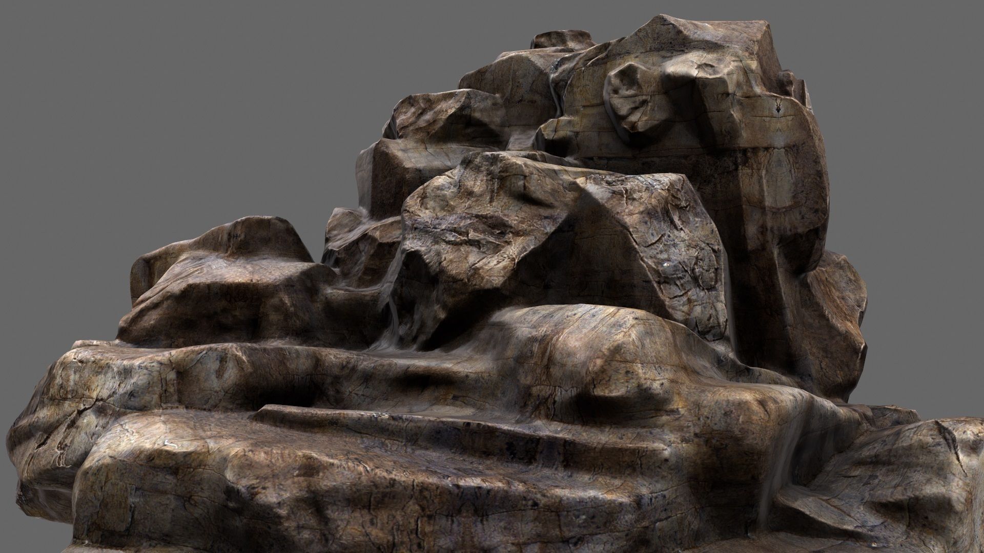 mountain rock formation Low-poly 3D model_1