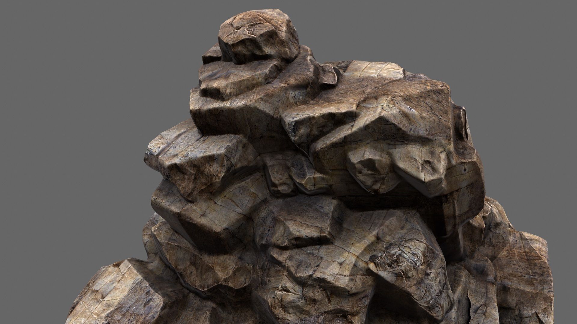 mountain rock formation Low-poly 3D model_13
