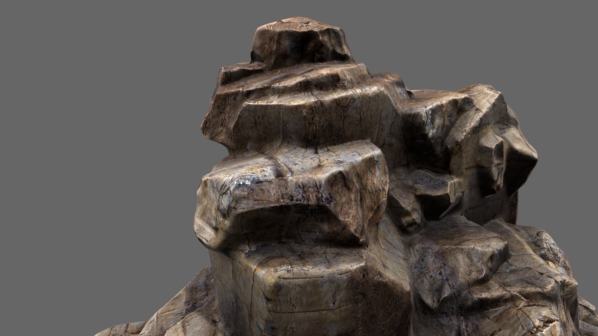 mountain rock formation Low-poly 3D model_18