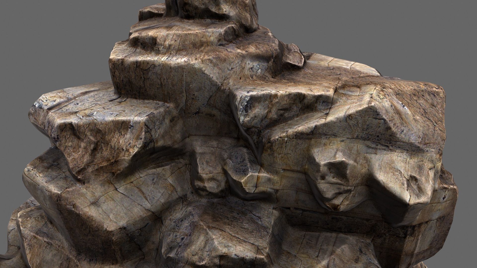 mountain rock formation Low-poly 3D model_2