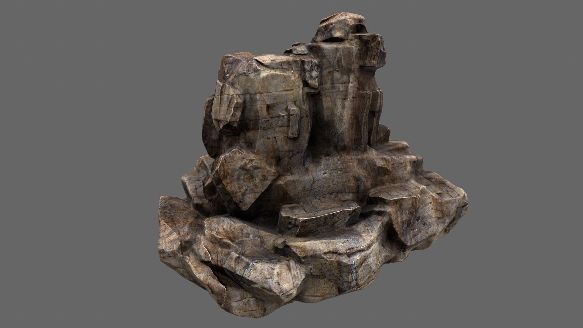 mountain rock formation Low-poly 3D model_8