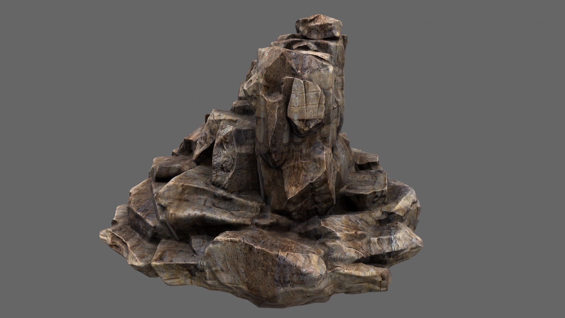 mountain rock formation Low-poly 3D model_11