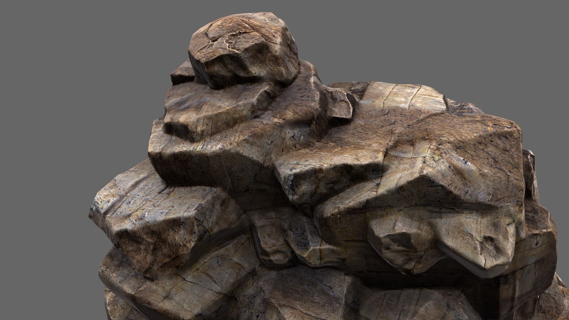 mountain rock formation Low-poly 3D model_16