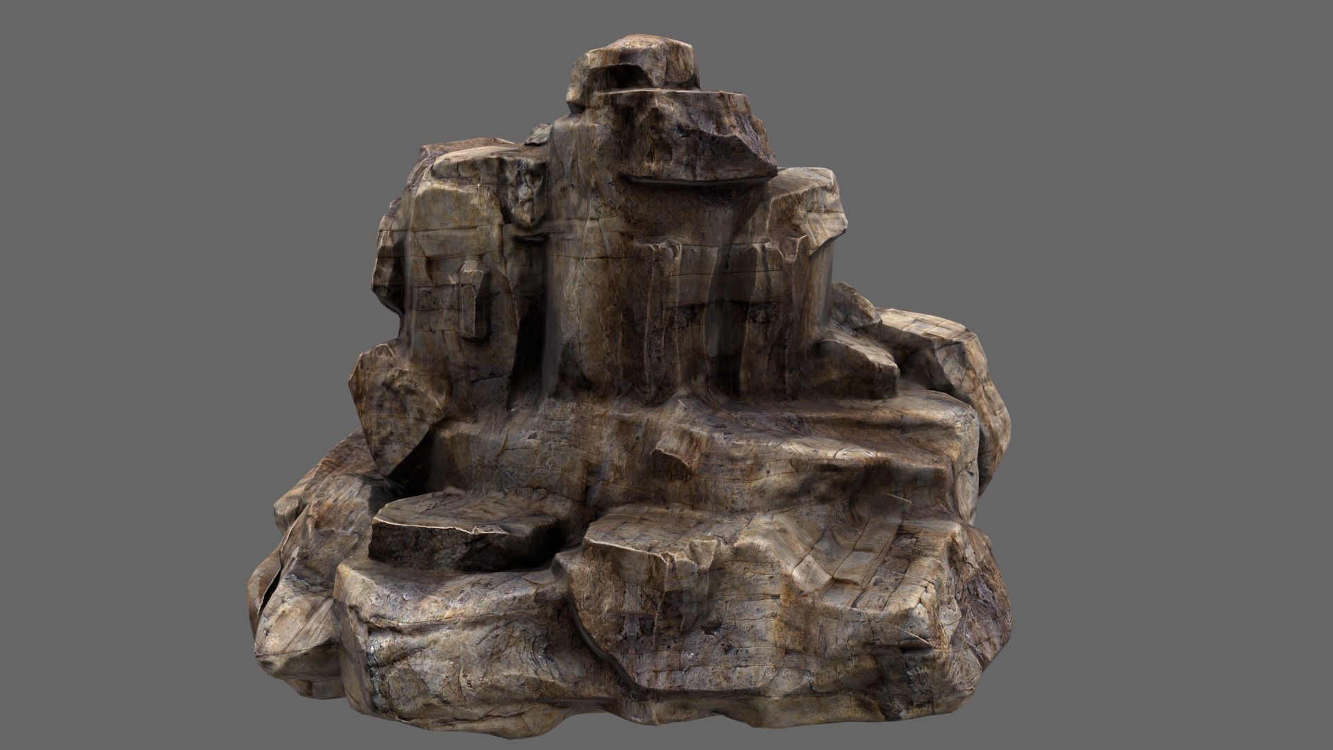 mountain rock formation Low-poly 3D model_9