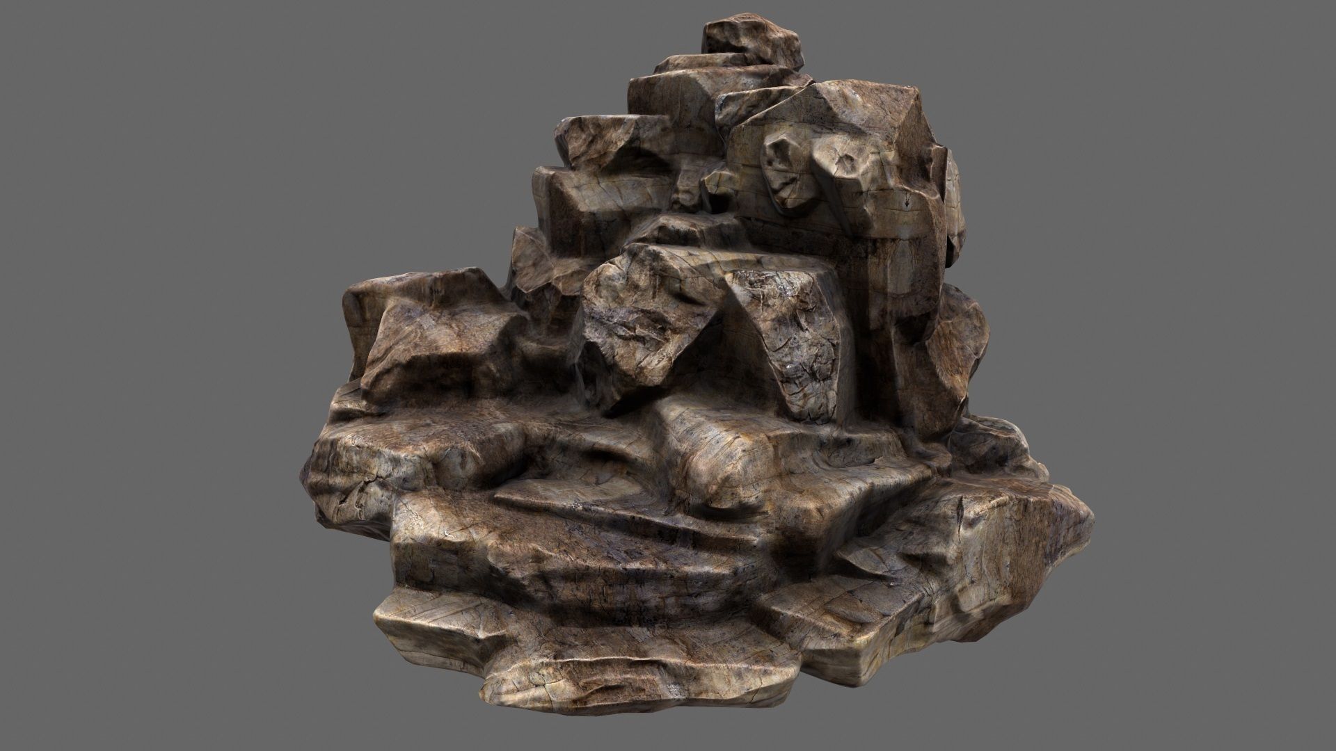 mountain rock formation Low-poly 3D model_10