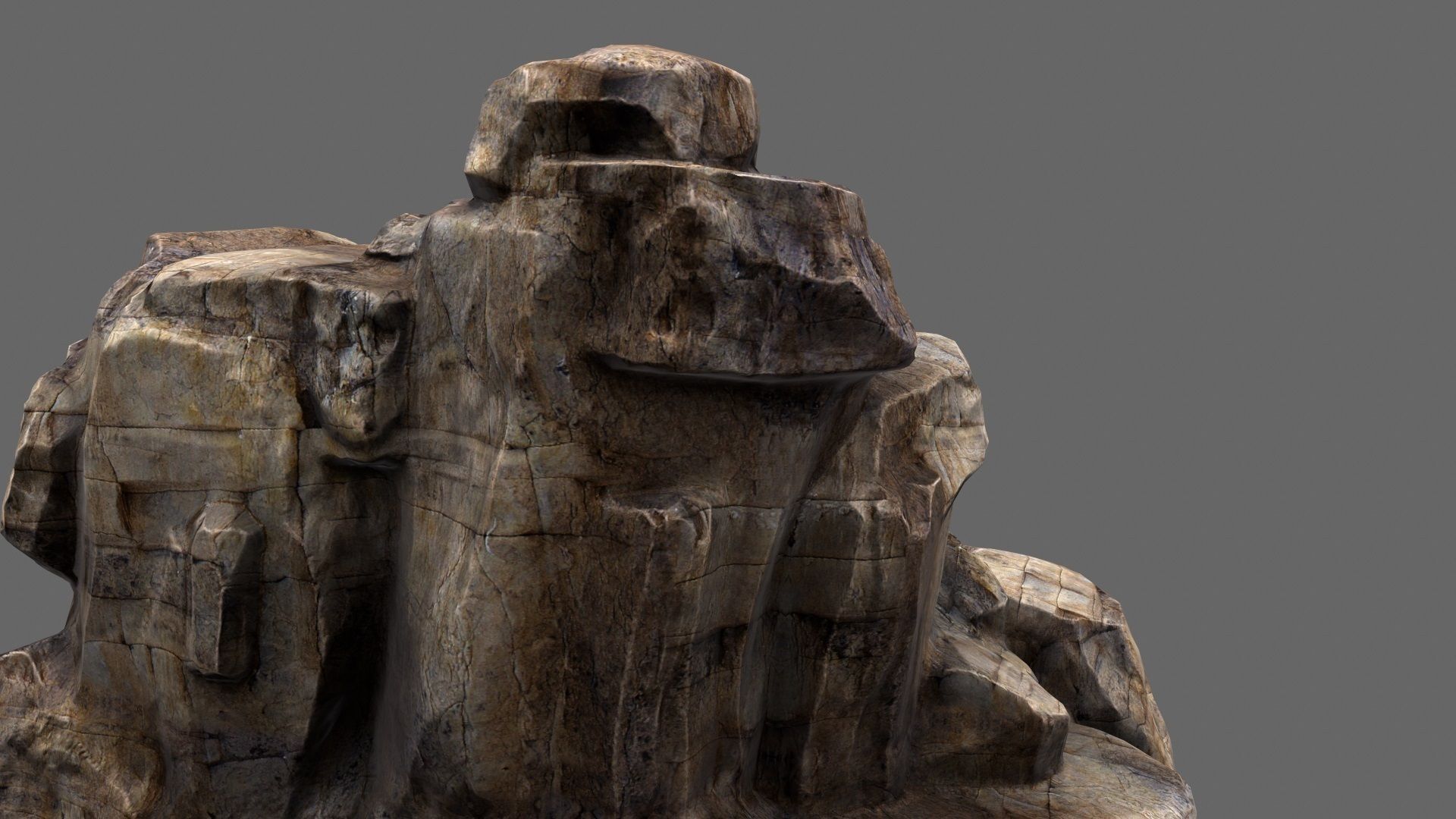 mountain rock formation Low-poly 3D model_15