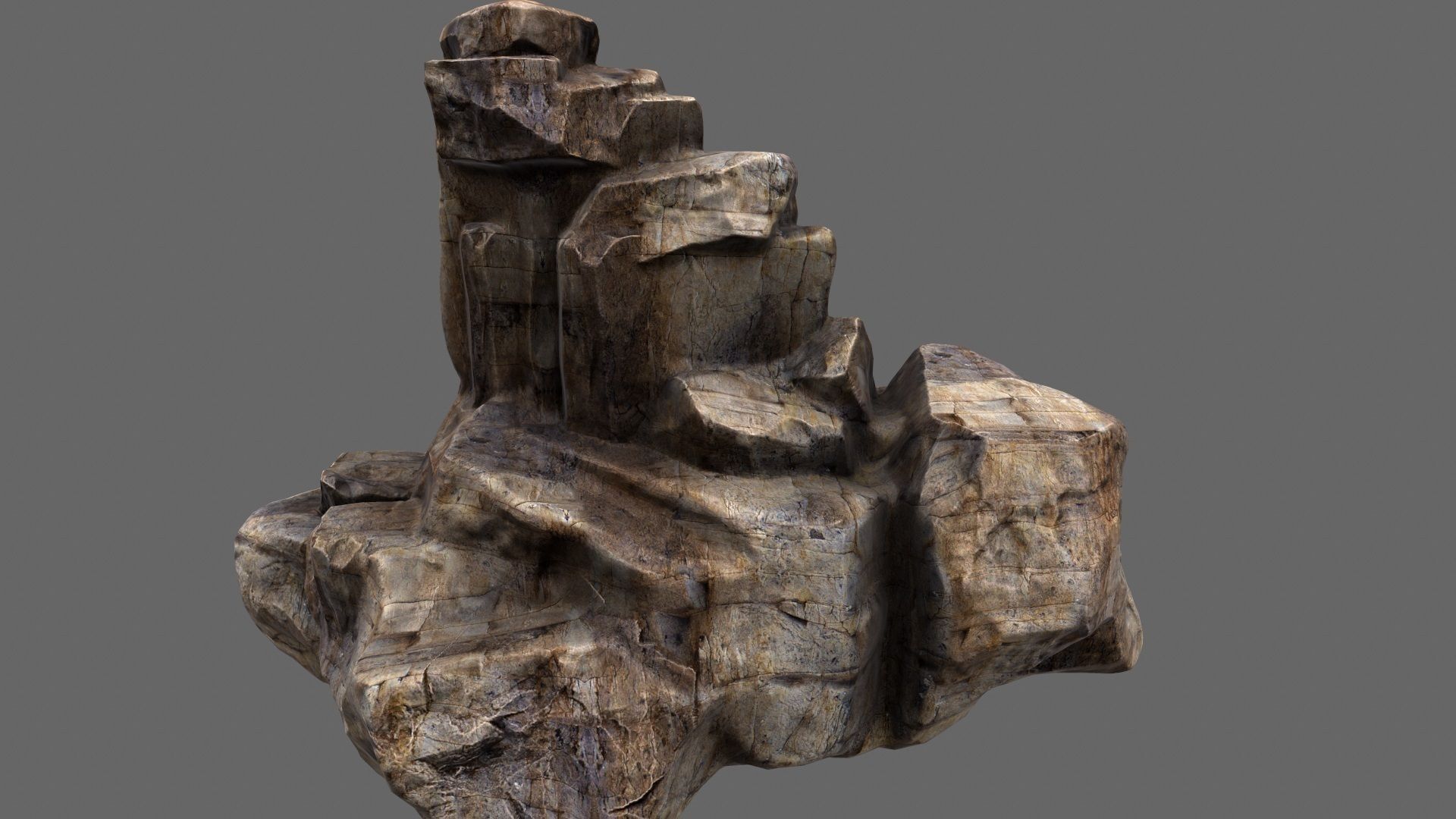 mountain rock formation Low-poly 3D model_7