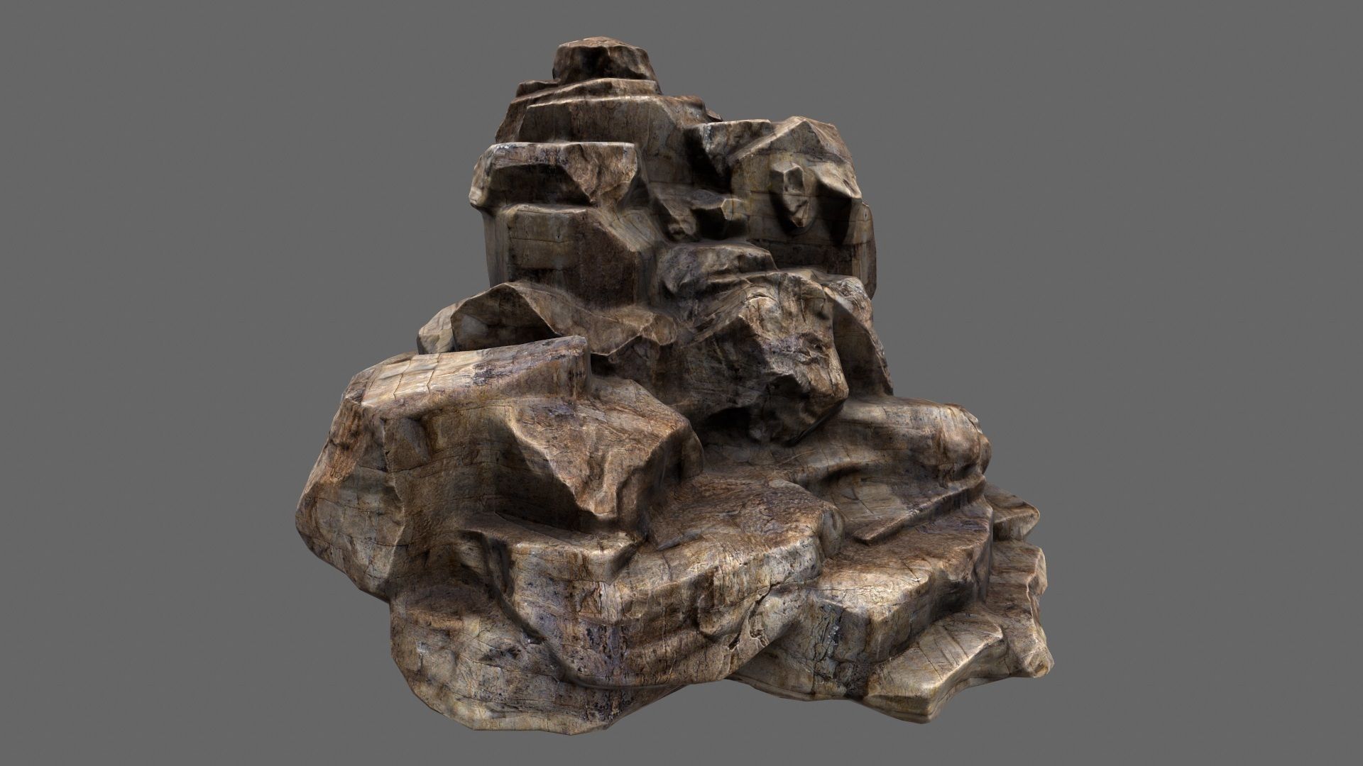 mountain rock formation Low-poly 3D model_5