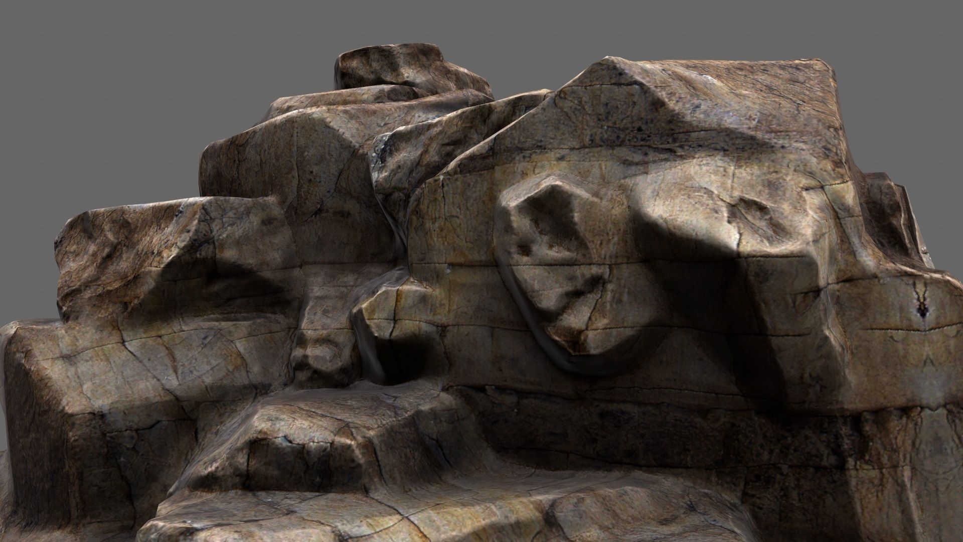 mountain rock formation Low-poly 3D model_19