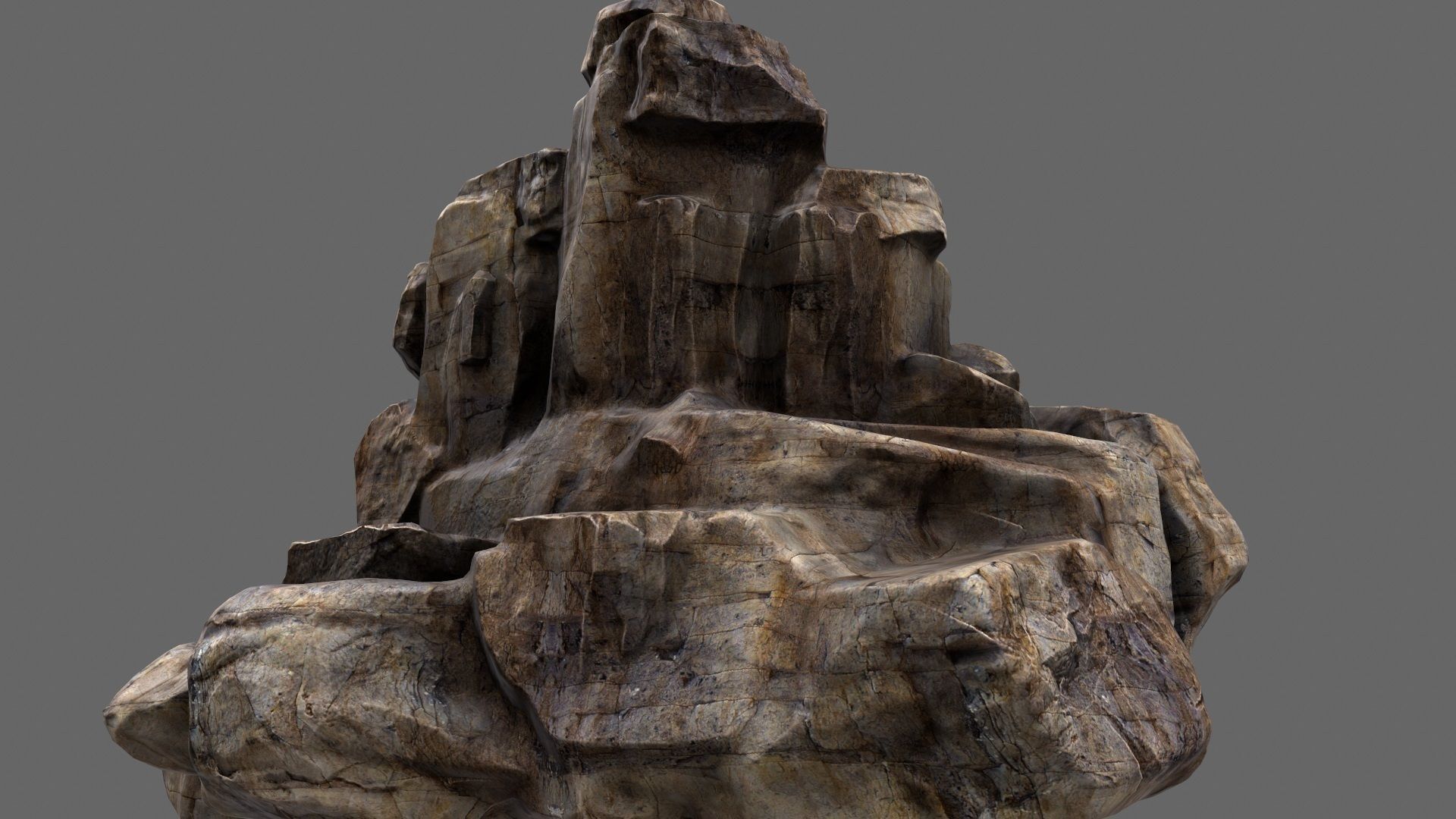 mountain rock formation Low-poly 3D model_21