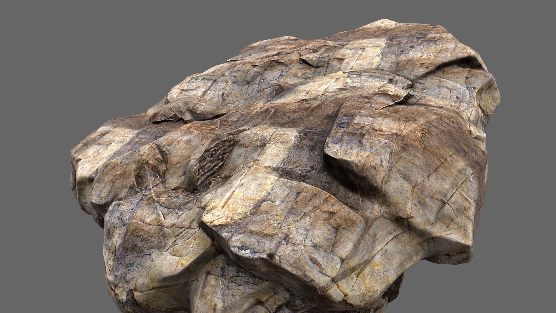mountain rock formation Low-poly 3D model_12