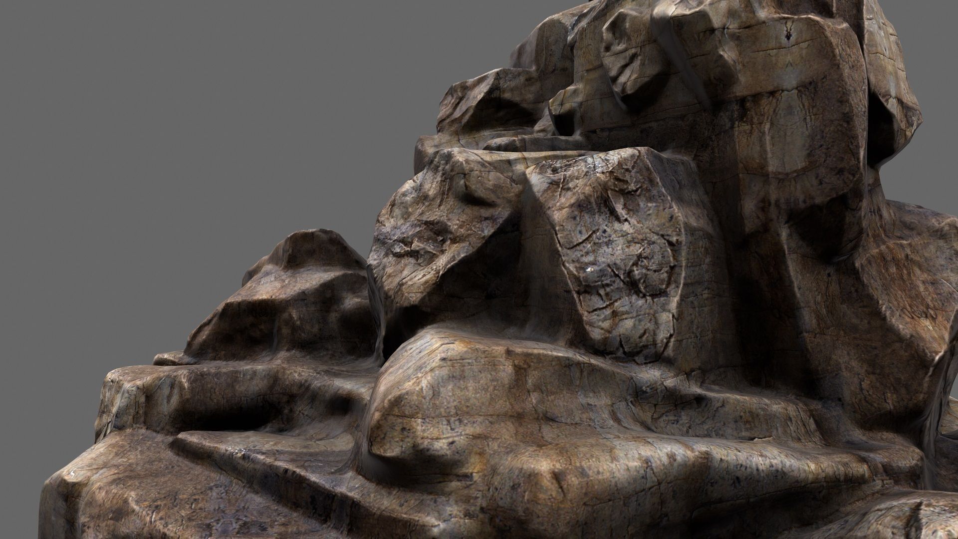 mountain rock formation Low-poly 3D model_17