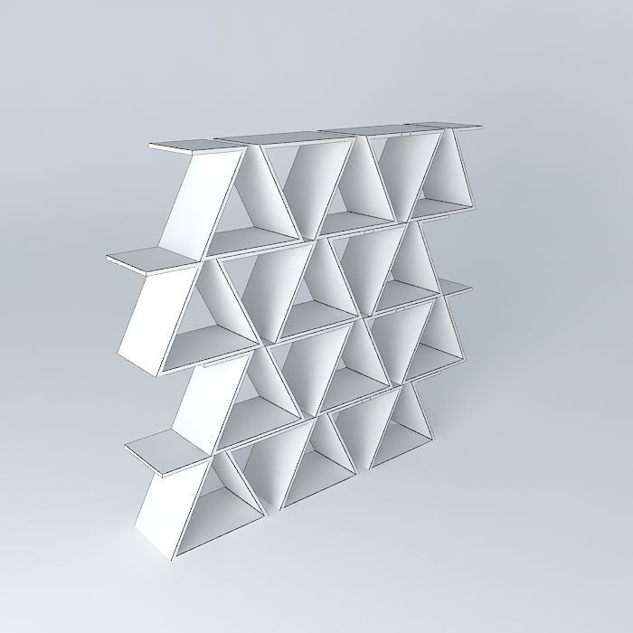 Zig Zag bookshelf, saw estante zig Free 3D model_4