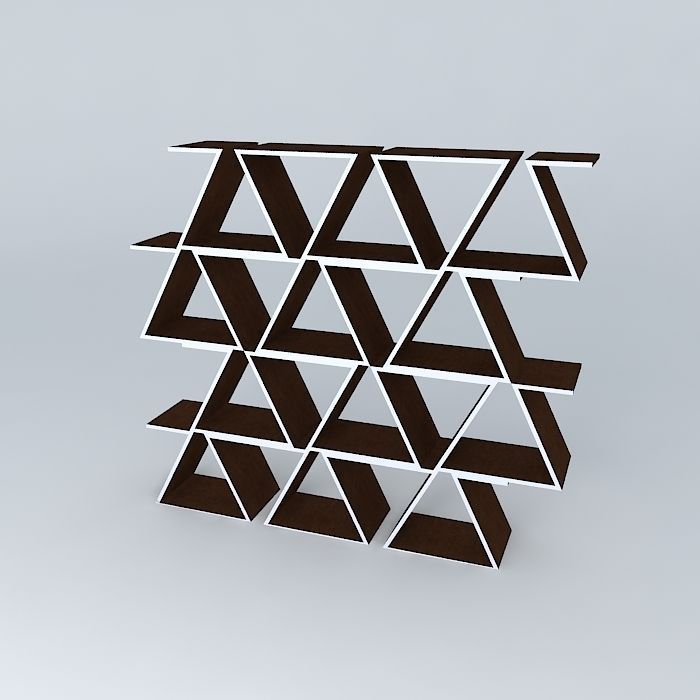 Zig Zag bookshelf, saw estante zig Free 3D model_1