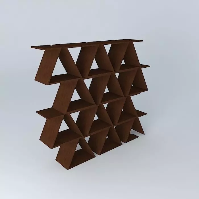Zig Zag bookshelf, saw estante zig Free 3D model_0