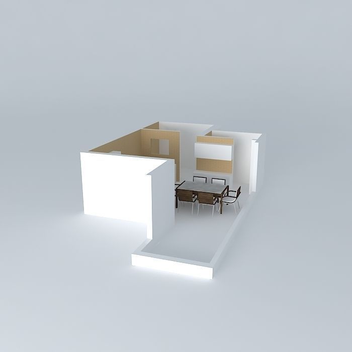 andreiaorkut apartment with kitchen and living room Free 3D model_1