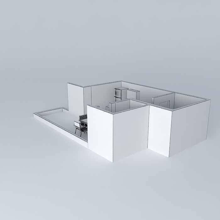 andreiaorkut apartment with kitchen and living room Free 3D model_3