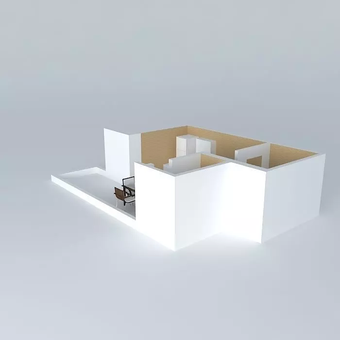 andreiaorkut apartment with kitchen and living room Free 3D model_0