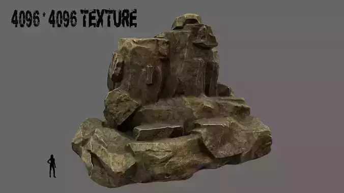 mountain rock Low-poly 3D model