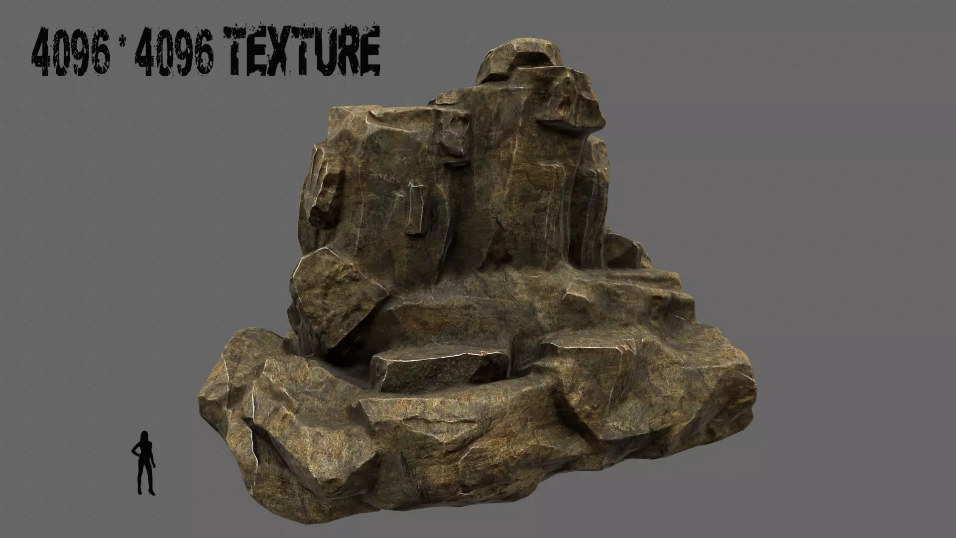 mountain rock Low-poly 3D model_0