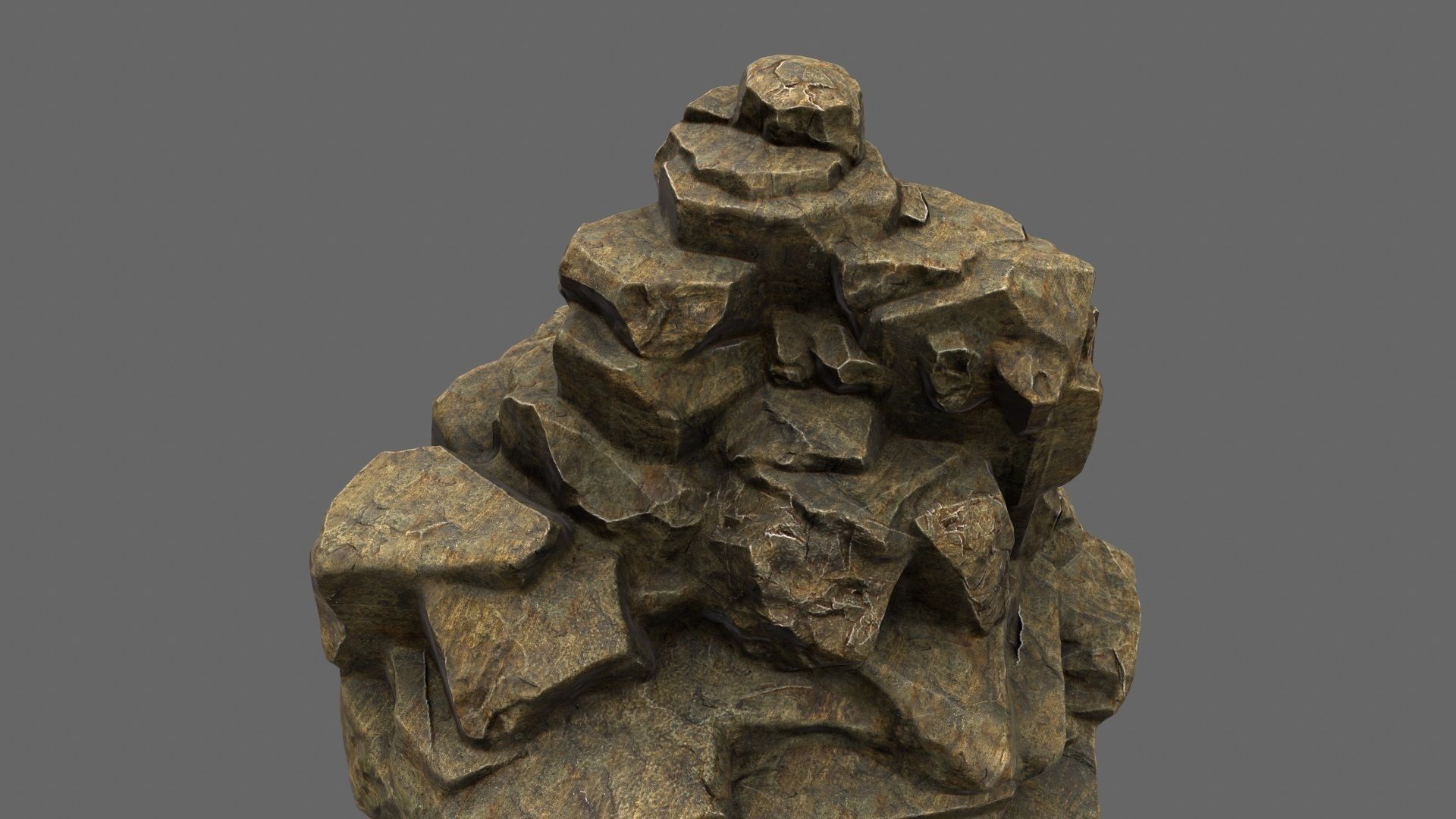 mountain rock Low-poly 3D model_7