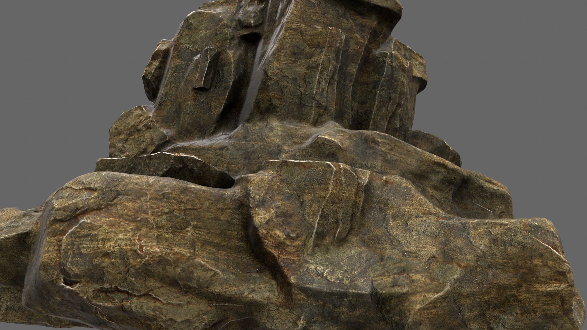 mountain rock Low-poly 3D model_5