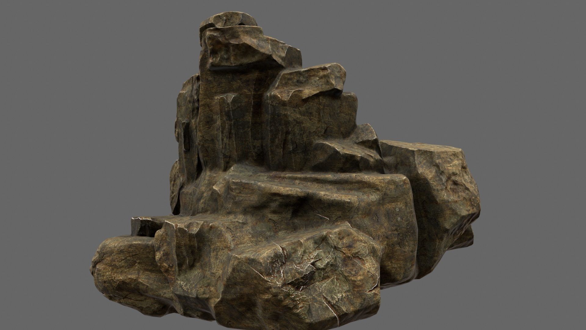 mountain rock Low-poly 3D model_6