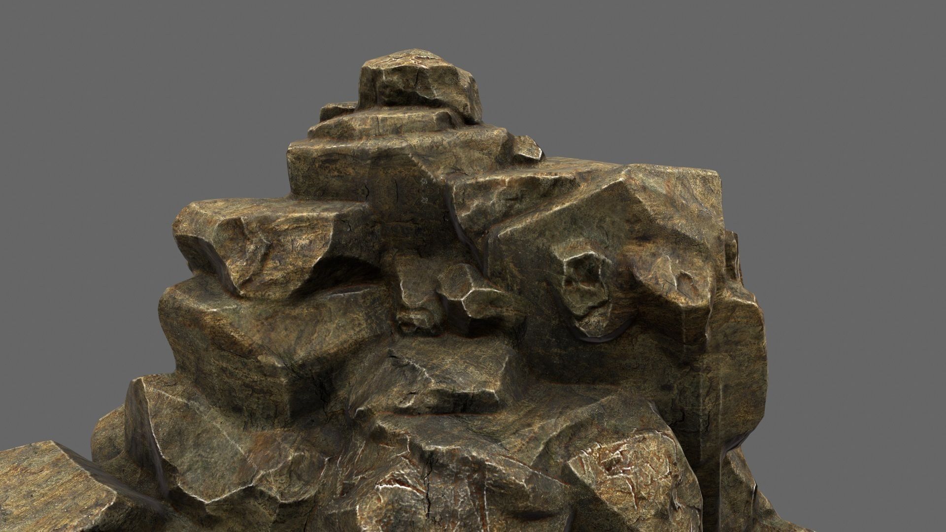 mountain rock Low-poly 3D model_2