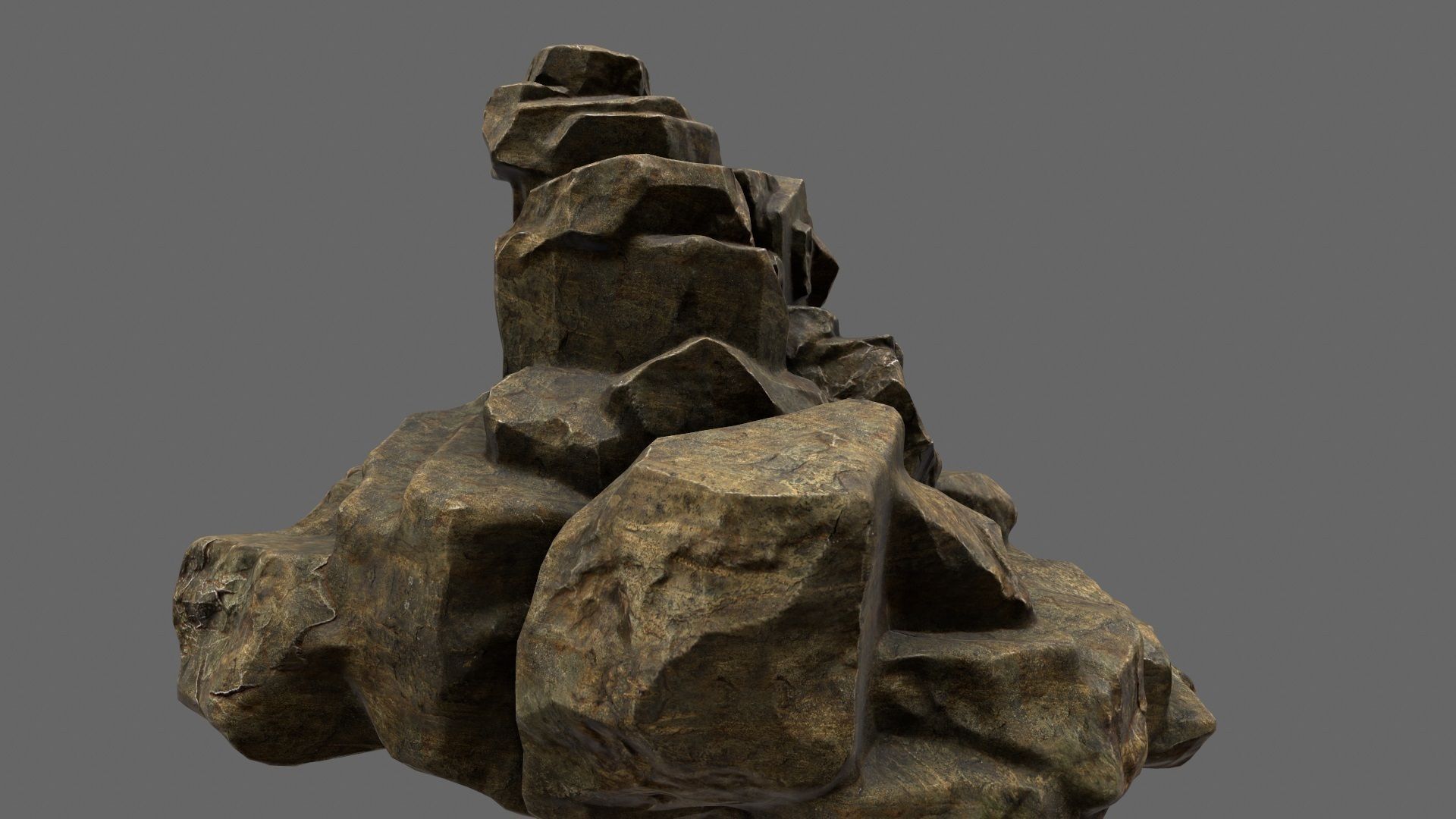 mountain rock Low-poly 3D model_10